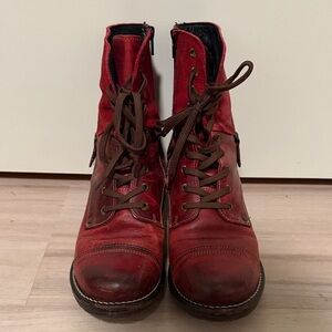 Taos red leather boots